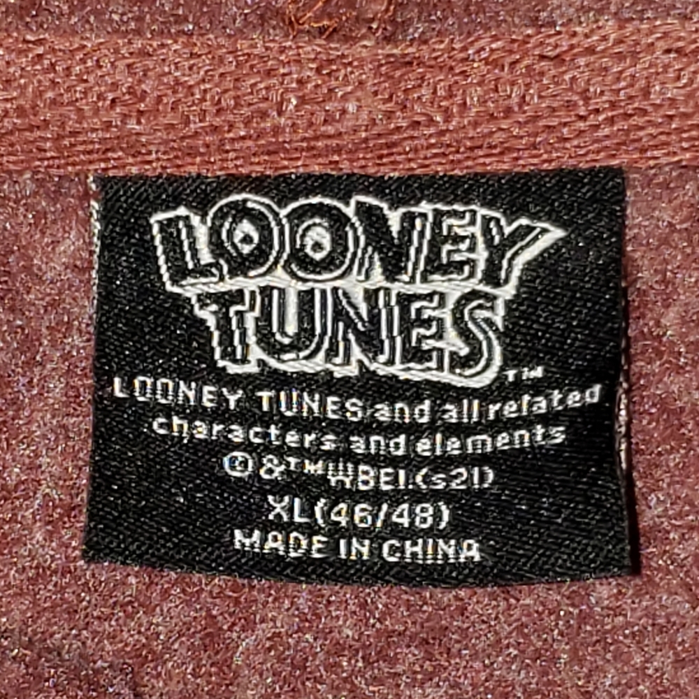 Looney Tunes Hoodie Brown Graphic Print  Sweatshirt Unisex Size XL - Picture 3 of 5